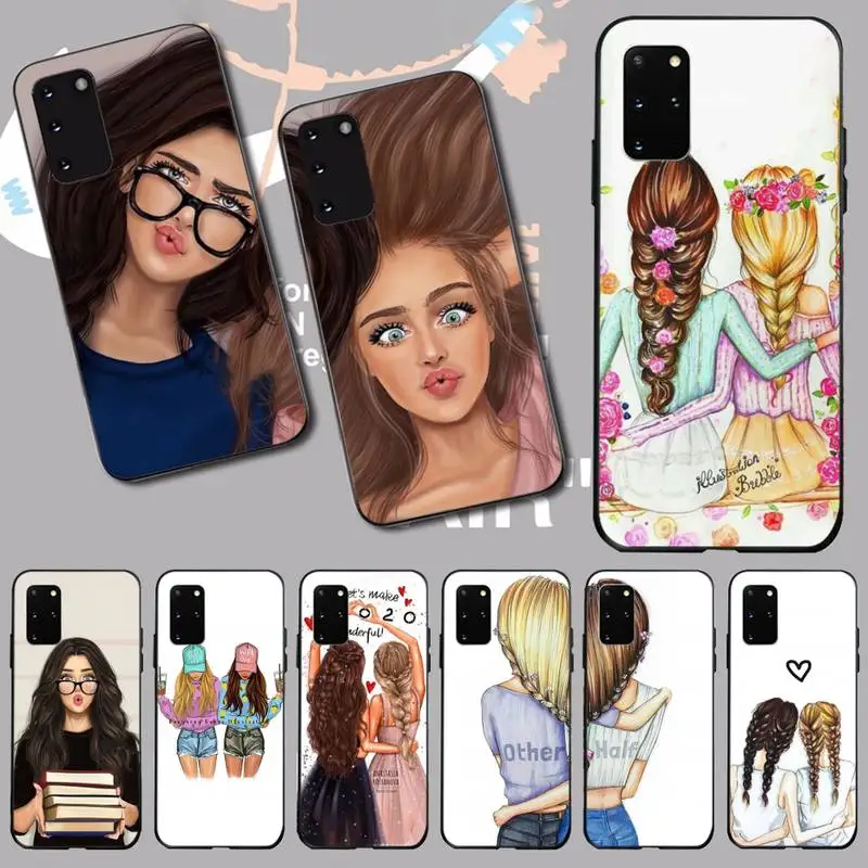 HPCHCJHM девушки брюнетка блонд лучшие друзья BFF подходящий чехол для телефона