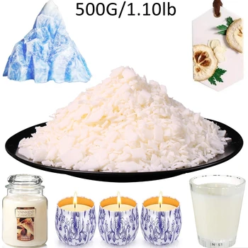 

500G Natural Soy Wax Flakes Candle Making Supplies Scented Waxed Candles Wicks Raw Material DIY Handmade Gift