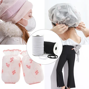 

200 Yards Length 0.12 Inch Width Braided Elastic Band Cord Knit Band for Sewing DIY Mask Bedspread