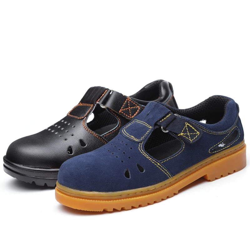 

summer safety shoes construction site worker sandals large size soft leather work shoe non-slip platform security boots zapatos