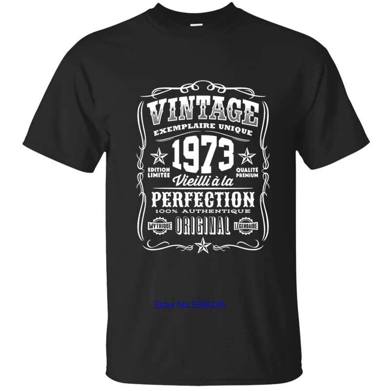Винтажная Коллекция 1973 года Мужская футболка с надписью vienilli La Perfection Noir French