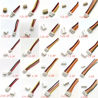 10 ชุด SH1.0 JST1.25 ZH1.5 PH2.0 XH2.54 Connector หญิง + ชาย 2/3/4/5/6/7/8/9/10P ปลั๊ก 10/20/30 ซม. 1