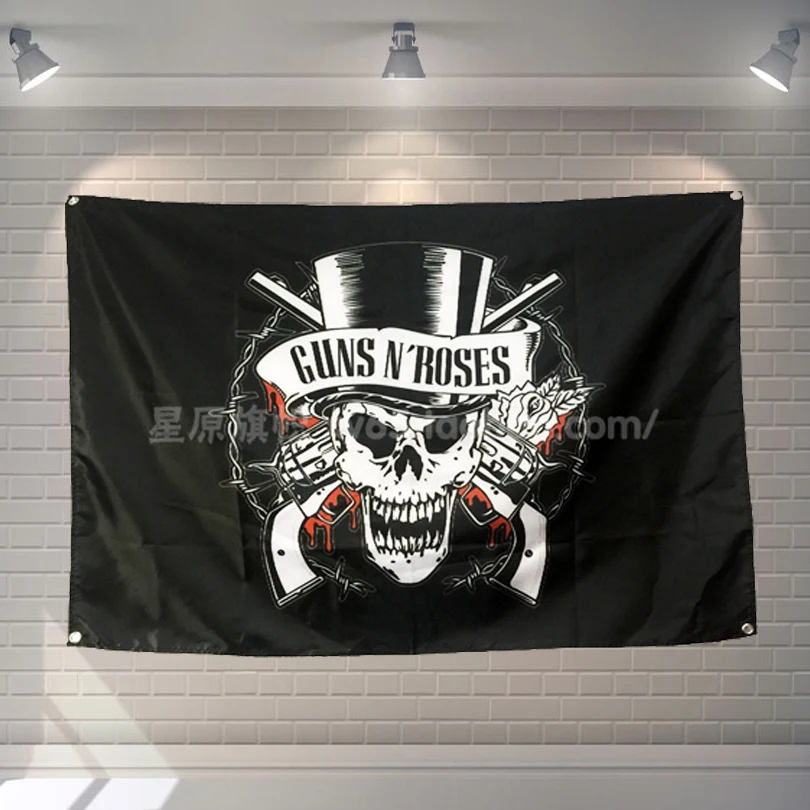 

"GUNS N'ROSES" Large music festival Party background decoration poster banner hanging painting cloth art 56X36 inches