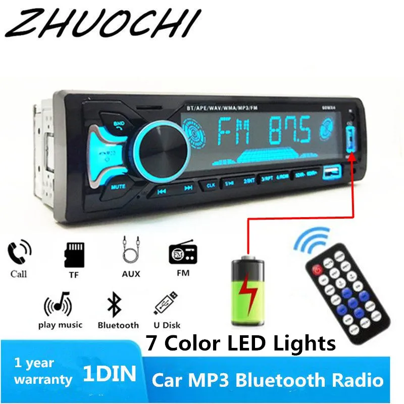 Автомобильный mp3-плеер 1 DIN 12 В Bluetooth с поддержкой громкой связи и FM-радио |