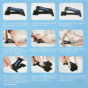 Neck Shoulder Stretcher Neck Adjustable Traction Fitness Massage Board Back Massager Stretch Relax Lumbar Support