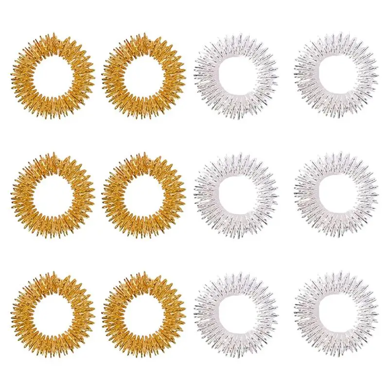 

Iron Finger Massager Spring Ring Hand Relax Care Acupressure Tools Hand Relief Finger Massage RingsToy for Kids Adults