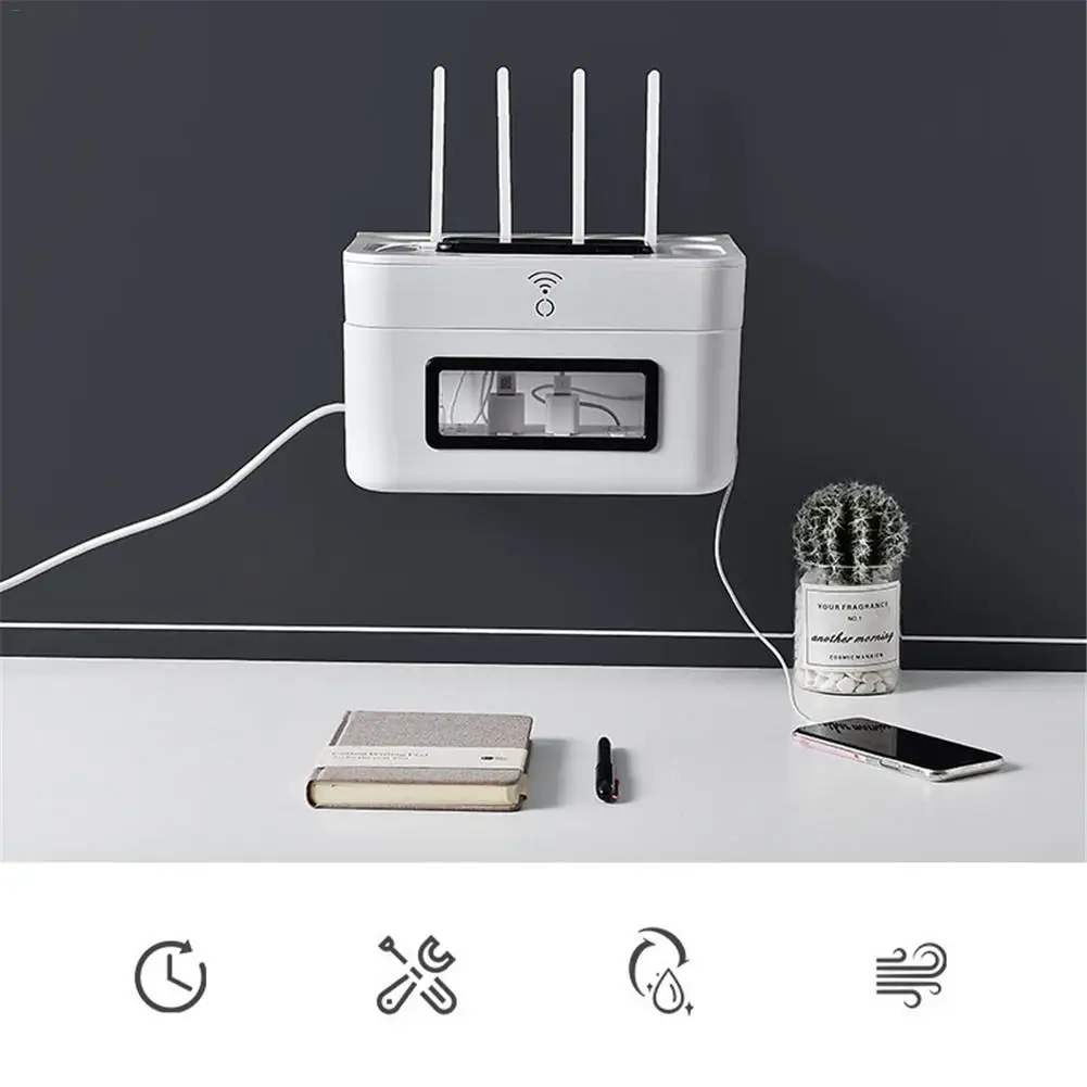 

WIifi Router Storage Box Wall-mounted Set-top Box Line Plate Socket Finishing Artifact Storage Box Home Office Storage Supplies