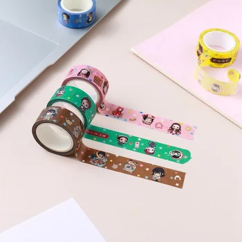 

1.5cm*5m Anime Demon Slayer Kimetsu No Yaiba Washi Tape Cartoon Adhesive Tape DIY Scrapbooking Sticker
