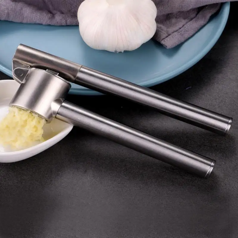 kitchen gadgets Portable Garlic Press Crusher Deluxe Stainless Steel Thickening Device Manual Folder Tools utensils accessories
