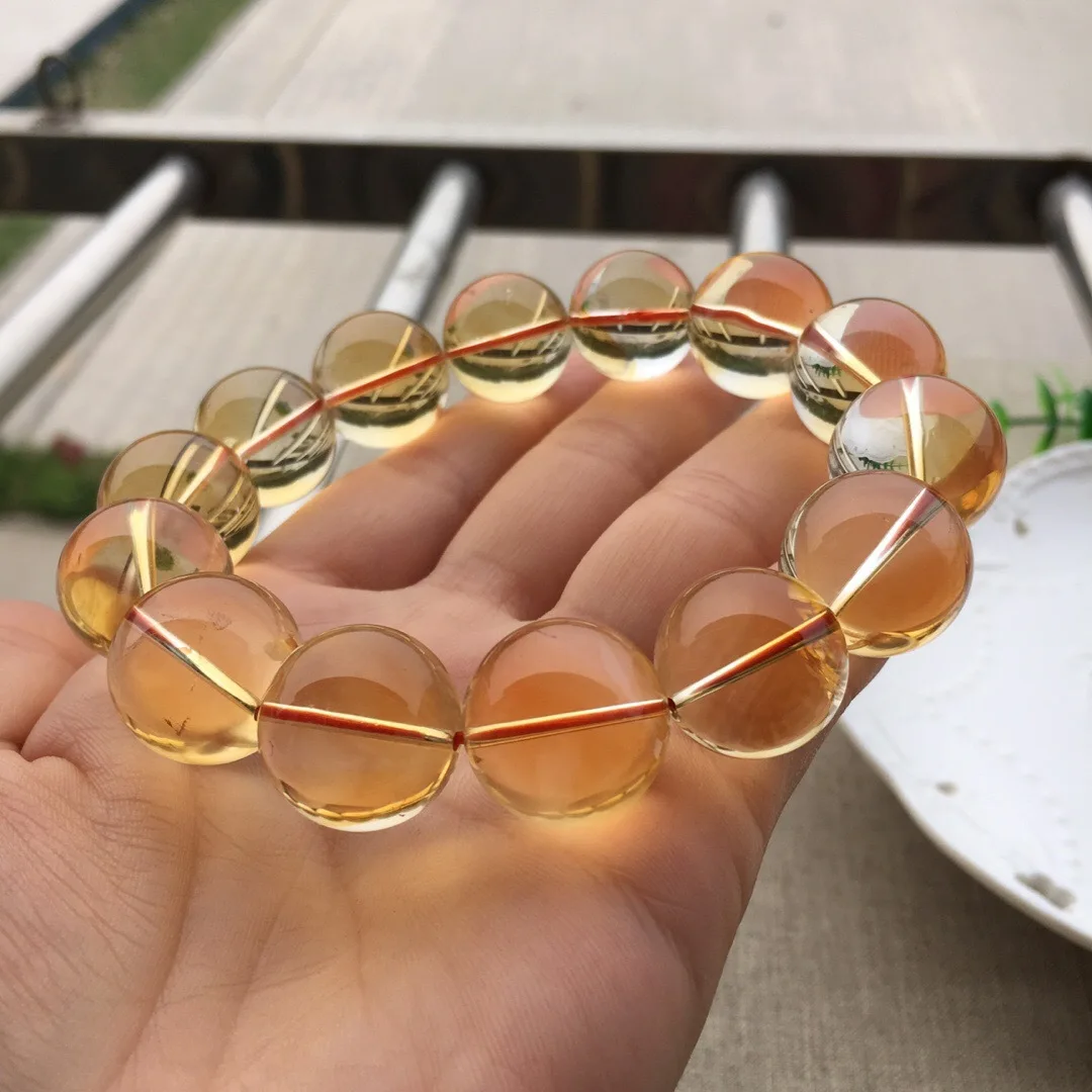 

Natural Brazil Yellow Crystal Single Loop Bracelets Color Yellow Crystal Clean Large Particles Transparent Hydra Natural Gloriou