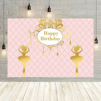 

Avezano Gold Ballet Girl Photography Background Pink Diamond Birthday Party Backdrop Girl Portrait Banner Photo Studio Photocall