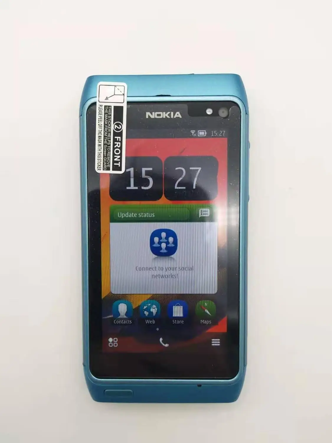 Nokia N8 мобильный телефон 3g wifi gps 12MP камера 3," сенсорный экран 16 Гб хранилище дешевый телефон Восстановленный - Цвет: Синий