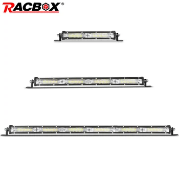 

RACBOX 7 13 inch 20 40 Led Wide Flood Beam Ultra Slim Single Row Led Work Light Bar For SUV 4WD ATV UTV UAZ Off Road 12V 24V Car