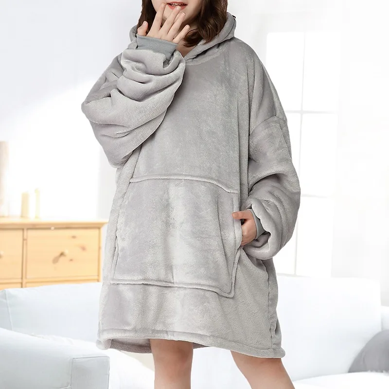 Pullover TV Homewear Hoodies Blanket for Girl Boy Warm Fleece Pajamas Soft Flannel Winter Plush Hooded Blankets | Женская одежда