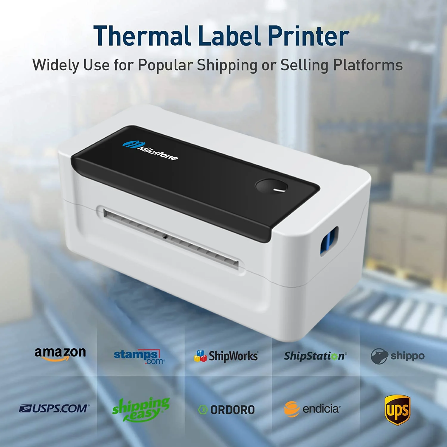 Sticker Label Printer 4 Inch Thermal Barcode Printer DHL UPS FedEx Shipping Label Print 1.7''-4.1'' Label for Shopify eBay