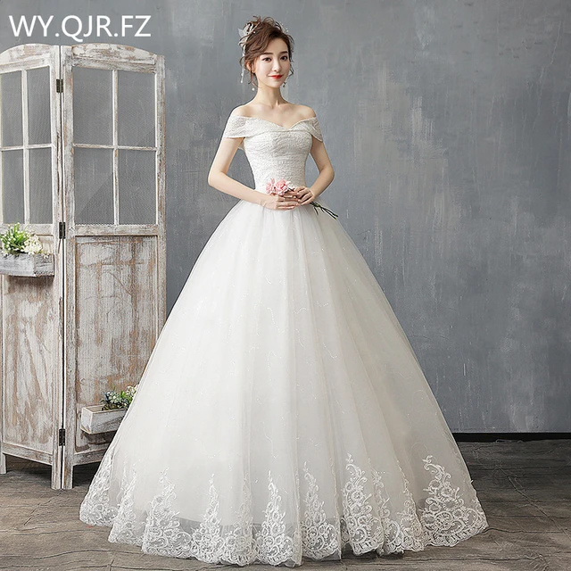 Luxury Wedding Dress Embroidered Lace On Net With Ball Gown Train Elegant Boat  Neck Full Sleeve Bridal Gowns Button Robes De Ma - Wedding Dresses -  AliExpress