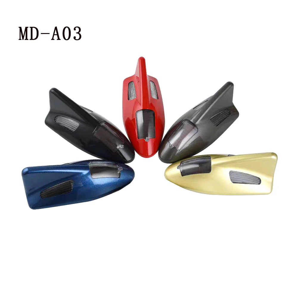 Solar Power Car Shark Fin Tetto Antenna Styling Auto Led Avvertimento Fanale Posteriore Flash Anti-Posteriore Attenzione Luce Di Modo Esterno Della La