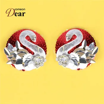 

Comeondear Chinoiserie Hot Nipple Pasties Crane Self Adhesive Breast Tape Diamond Decorative Women Intimates Accessories NCB154