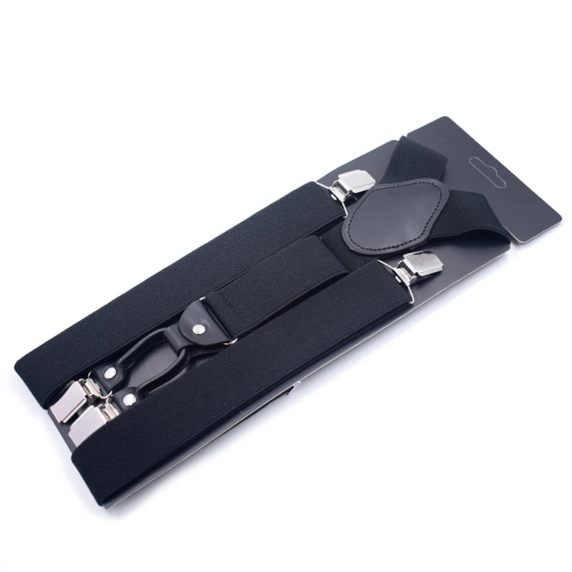 New Solid Navy Black Suspenders Male for Pants Wide 3.5*135cm Braces Unisex Classic Strap Bretels Men Braces for Trousers Street