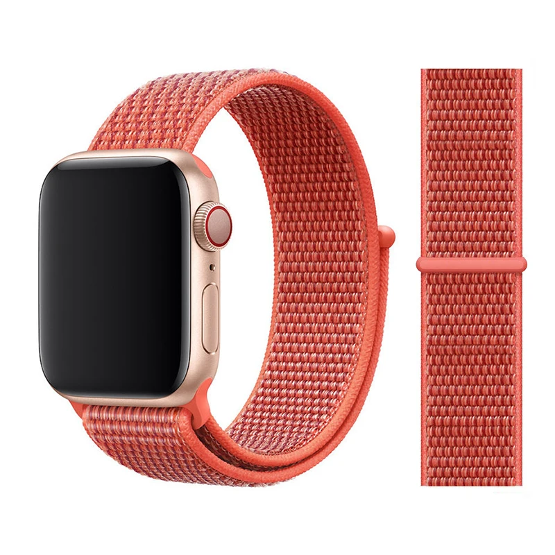 Спортивная петля для Apple watch Band 4 5 correa iwatch 3 2 1 42 мм 38 мм 44 мм 40 мм Apple watch ремешок браслет pulseira аксессуары - Цвет ремешка: Nectarine