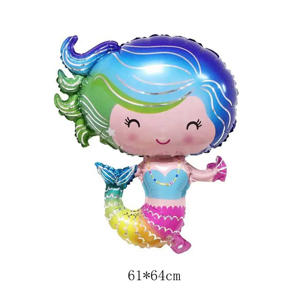 Foil Balloons 1 Taoup 1 шт. градиентный цвет блестки маленький брелок с хвостом русалки с днем рождения Русалка тема вечерние украшения для девочек детские украшения - Цвет: Foil Balloons 1
