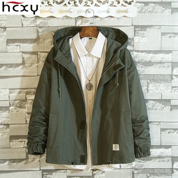 

HCXY2019 autumn men's jacket Korean version of the hooded trend loose Hong Kong wind baseball uniform large size jacket male