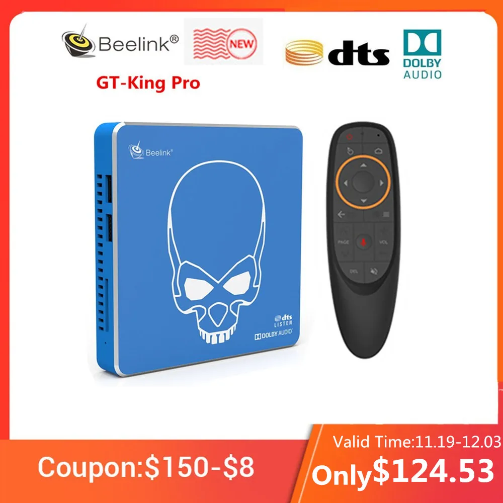 8666.01руб. 23% СКИДКА|Новое поступление Beelink GT King Pro Hi Fi без потерь звук ТВ коробка с Dolby Audio Dts прослушивание Amlogic S922X H Android 9,0 4 Гб 64 ГБ-in ТВ-приставки и медиаплееры from Бытовая электроника on AliExpress 