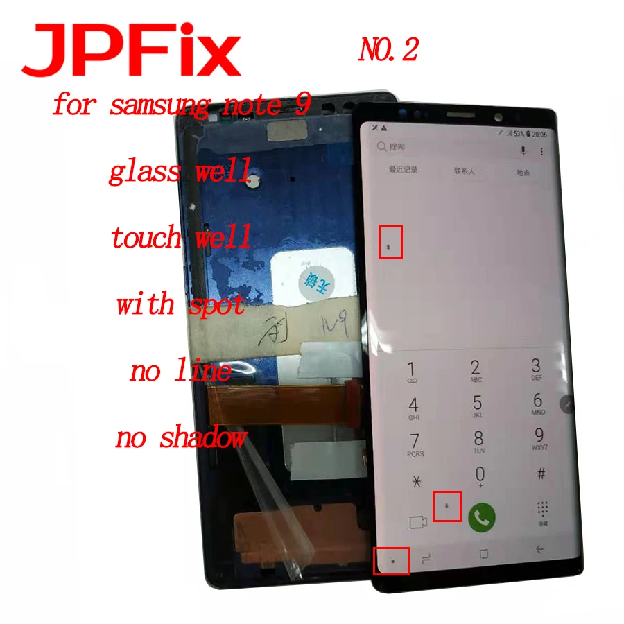 JPFix Super AMOLED lcd для samsung Galaxy Note 9 N960 N960F N960D N960DS ЖК-дисплей кодирующий преобразователь сенсорного экрана в сборе с пятнами