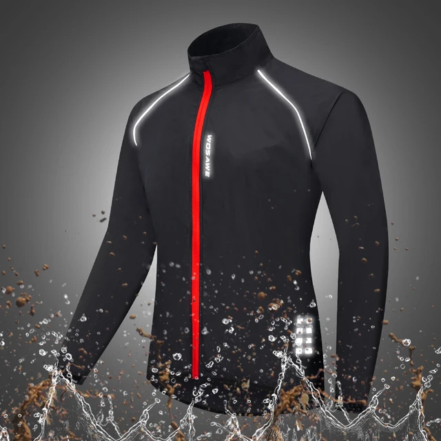 WOSAWE Reflective Cycling Jackets Men Breathable Waterproof Lightweight Rain Windbreaker Coat Bicycle Cycle MTB Bike Clothing BL244-B