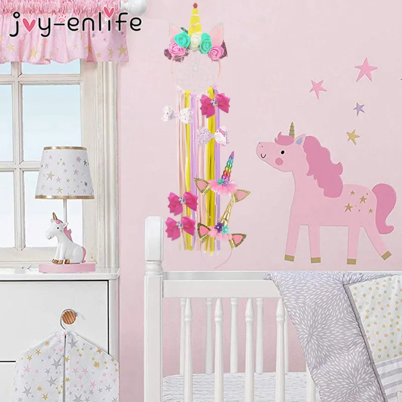 

Unicorn Handmade Dream Catcher Party Favors Unicorn Girls HairClips Holder Storage Belt Birthday Party Decorations Baby shower