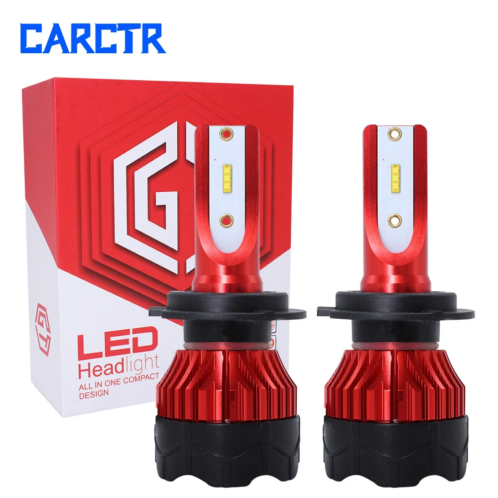 CARCTR светодиодный фар автомобиля лампы для автомобилей H4 лампы H1 H3 H7 H11 9005 9006 9004 9007 H13 880 72W универсальноедля автомобиля огни 1 пара K5