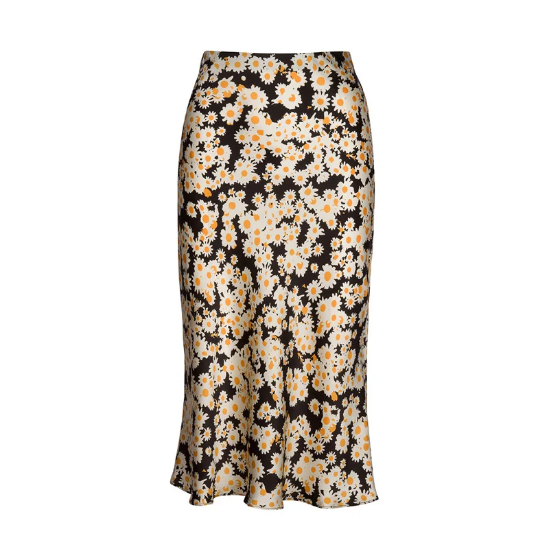 Brand fashion vrouwen high-end luxe zomer elegant Vintage gedrukt Zijden Rok Brand fashion vrouwen high-end luxe zomer elegant Vintage gedrukt Zijden Rok