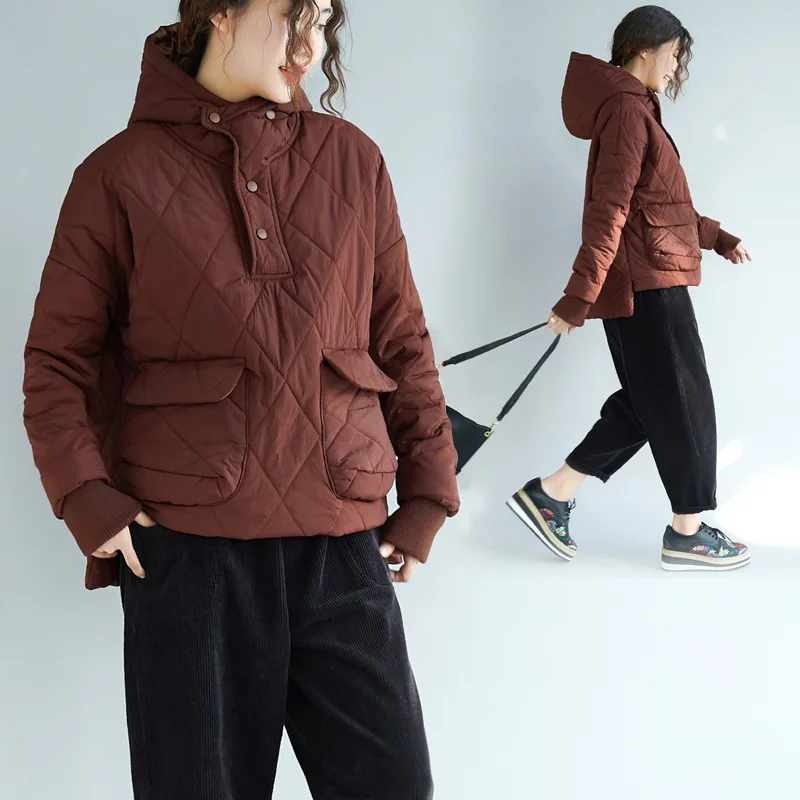 

Limit 94 Loose And Plus-sized Literature And Art Large Pocket Padded Short Cotton-padded Clothes Short Jacket Women's (Photo Sho