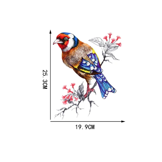Zttzdy 19,9 × 25,3 Cm Klasszikus Virágok És Madarak Hálószoba Fali Dekoráció Matricák Fürdőszoba Wc-Matricák T2-1340 - Image 5