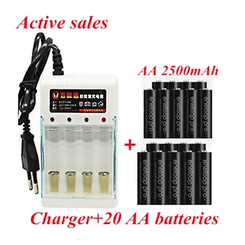 

2019 original for eneloop AA battery 2500 MAH battery 1.2 V Ni-MH Lintern camera toy AA pre-charged battery+1.2V AA charger