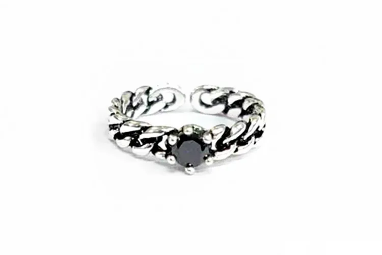 DreamySky Bijoux Boho стильные 925 пробы серебряные кольца с кристаллами для женщин подарки большие Регулируемые кольца на палец