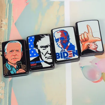

2020 U.S. Presidential Election Character Surrounding Windproof kerosene lighter proof Shell Trump Biden Memorial Support Toys