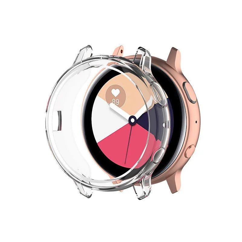 Transparent white ТПУ защитный чехол для samsung Galaxy Watch Active 2 40 мм/44 мм R830 R820 Смарт-часы мягкий резиновый Чехол - Цвет: Transparent white