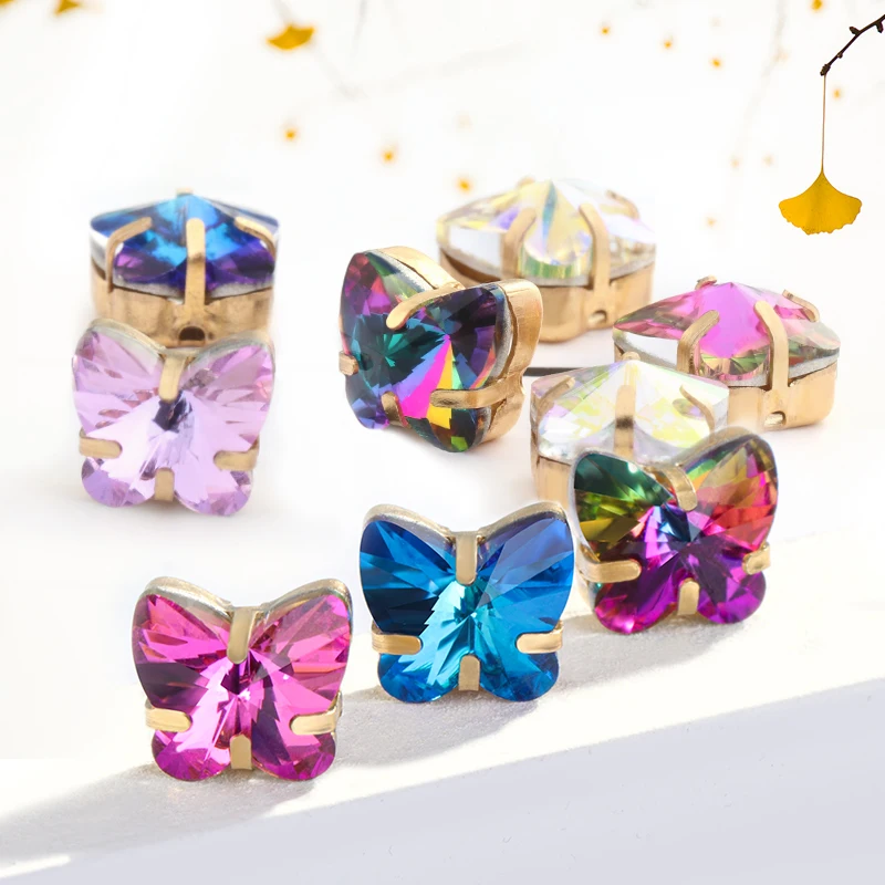 Astrobox Butterfly With Claw Rhinestone Crystal stones DIY Jewelry Making Loose Beads DIY Clothing & Accessories Clothing Shoes