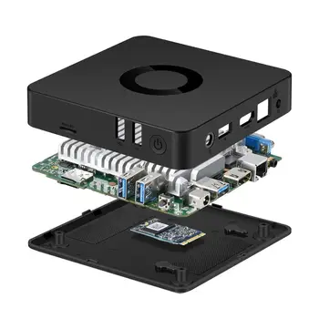 

GL2 fanless Gemini Lake N4100 windows 10 mini desktop 4Gb 64Gb support M.2 Hdmi/Vga dual display 1000M lan windows 10 mini pc