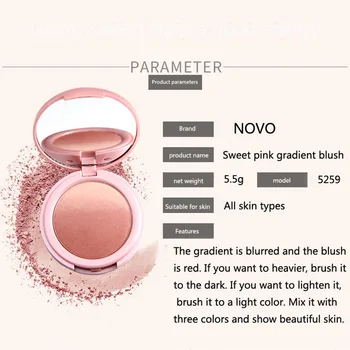 

1 Pcs Ombre Face Blush Natural Makeup Blusher Powder Cheek Face 3D Contour Brighten Blush MPwell