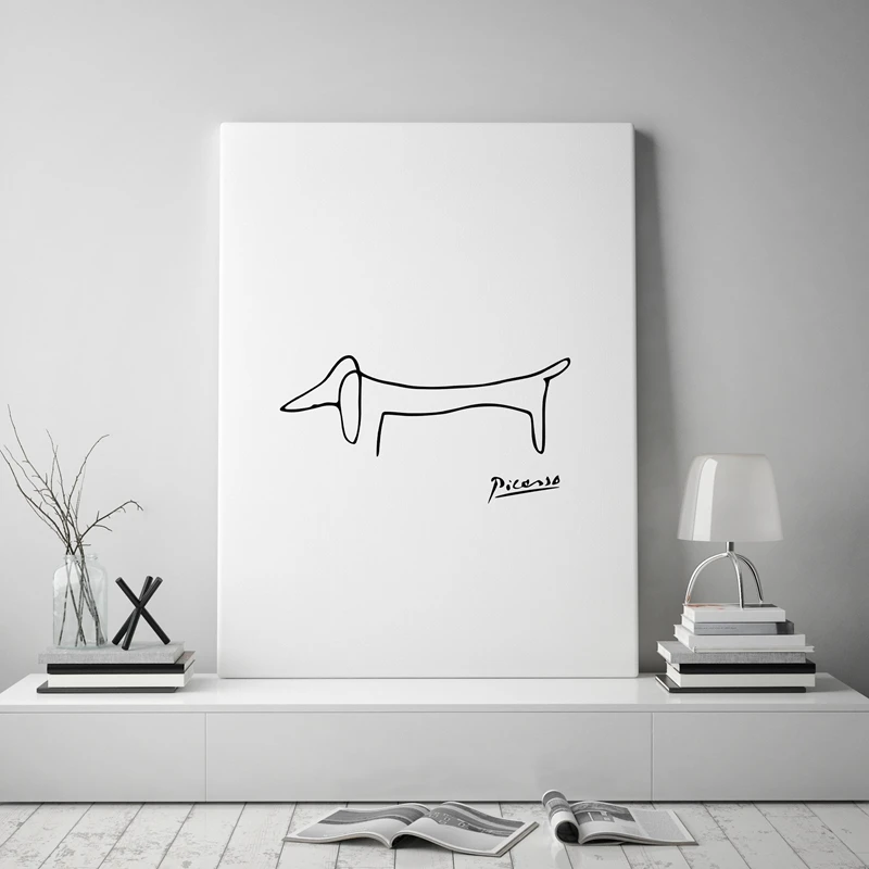 Pablo Picasso Abstract Animal Line Drawing Canvas Wall Art Print_voghion.com