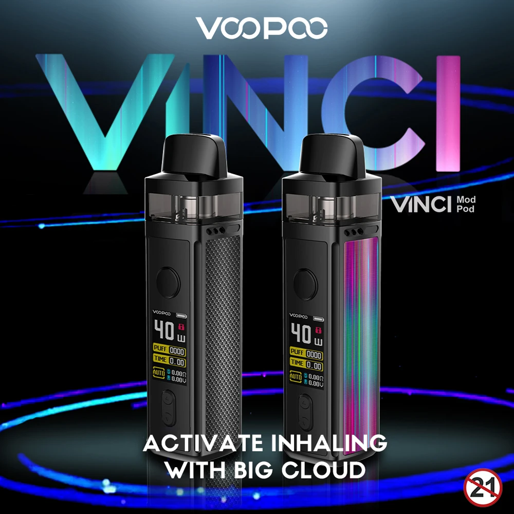 VOOPOO Vinci Pod Mod Kit 40 Вт 1500 мАч батарея Vape 5 мл бак 0.3ohm 0.6ohm катушки GENE.AI чип электронная