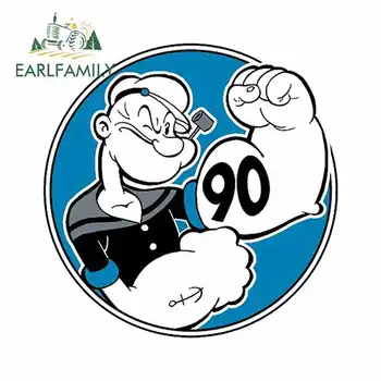 

EARLFAMILY 13cm x 12.9cm Cartoon Car Sticker for Popeyer Laptop Bumper JDM Motorcycle Decal Vinyl Skateboard Stickers