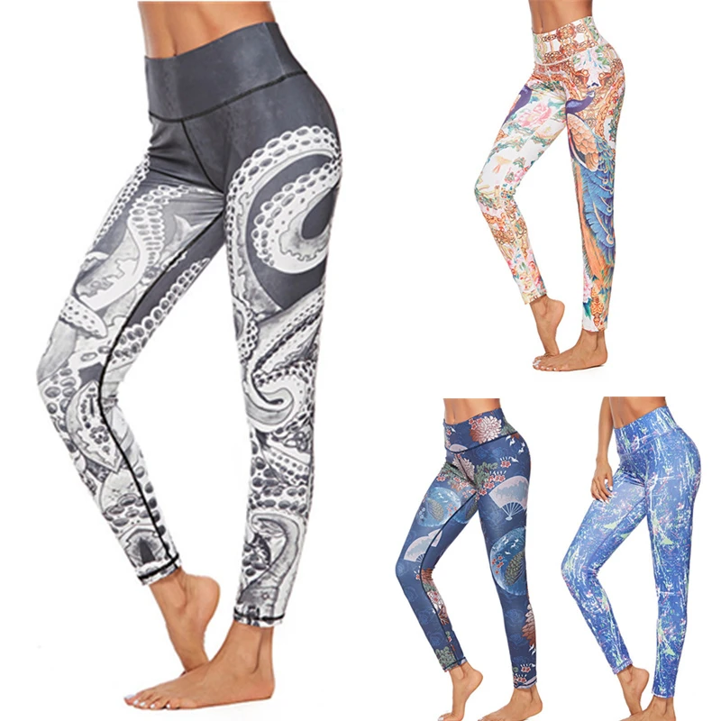 

Gym Leggings Women High Waist Pants Workout Tights Push Up Breathable Printed S-XL Seamless Leggings Gym Pants Yoga Tights Women