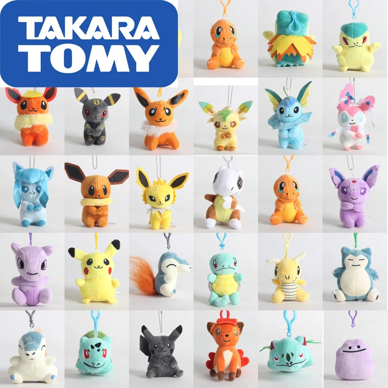 10 см Такара Tomy Покемон Пикачу Eevee плюшевые игрушки Jigglypuff Charmander Gengar Bulbasaur животные