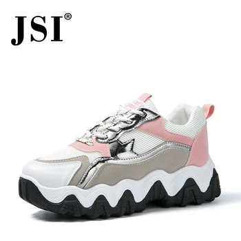 

JSI sneaker woman wave shape outsole pathwork sewing sport shoes woman crosstied arch support air mesh insole sport shoes jh32