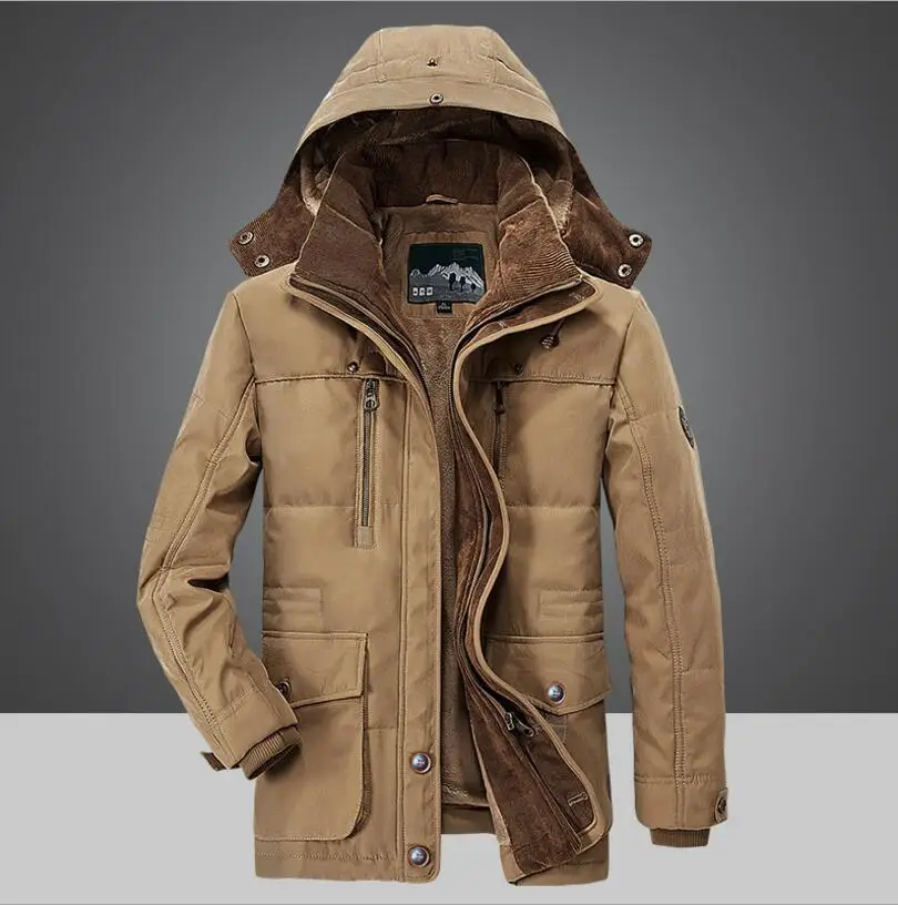 Winter Down Jackets And Coats For Men Warm Parkas High Quality Men Long Coats Casual Hooded Jackets Men Winter Coats Size 6XL