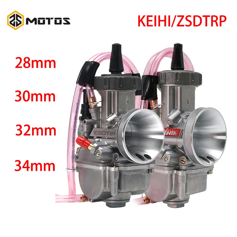 ZS MOTOS Keihin 28 мм 30 мм 32 мм 34 мм мотоцикл карбюратор для 125-250cc 2T 4T Moto ATV UTV велосипед ямы Байк с силовой струей
