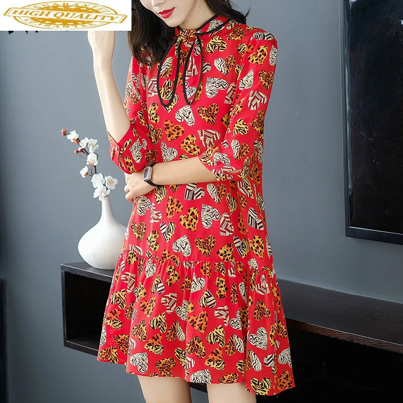 Платье из натурального шелка женское весенне-летнее платье корейское пляжное